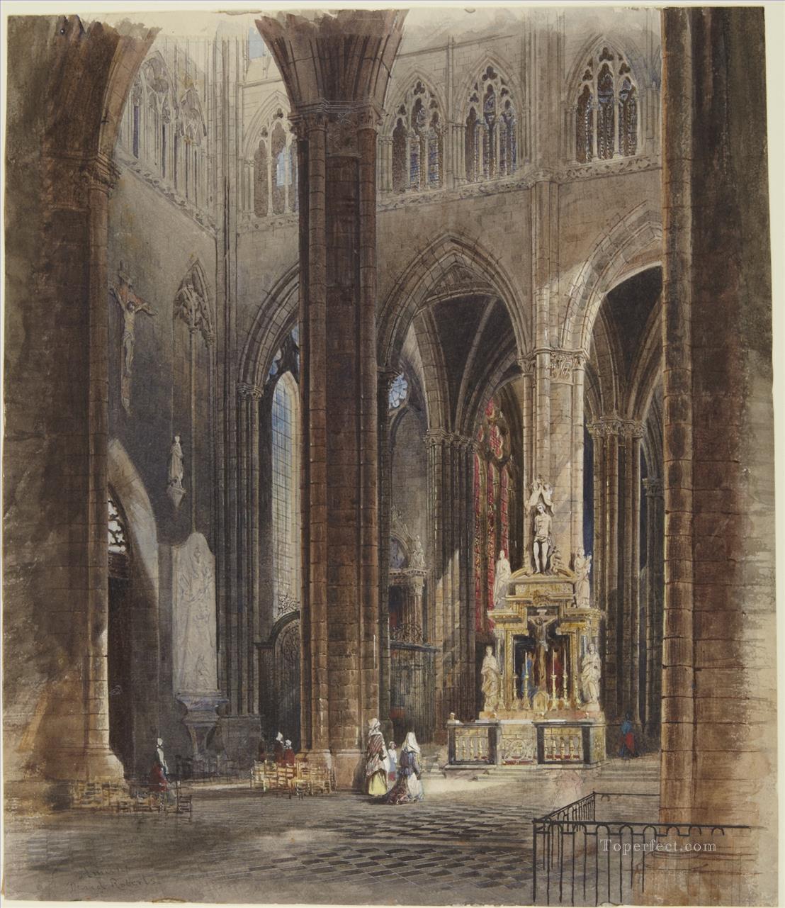 Interior of Amiens Cathedral David Roberts Oil Paintings
